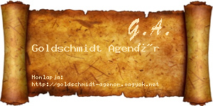 Goldschmidt Agenór névjegykártya